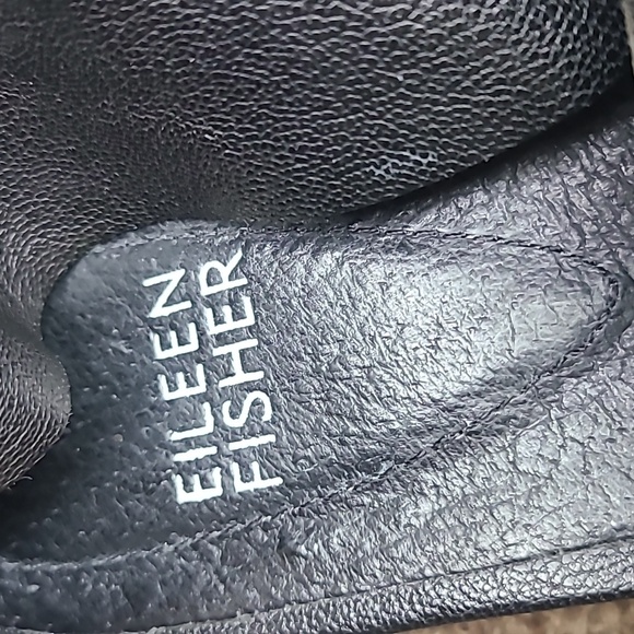 Eileen Fisher Sport Platform Black Leather Sandals Strappy sz 8 - Picture 8 of 8